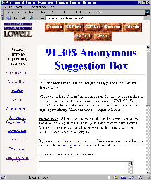 Anonymous Suggestion Box