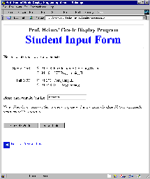 Student Input Form for Grade Display Program